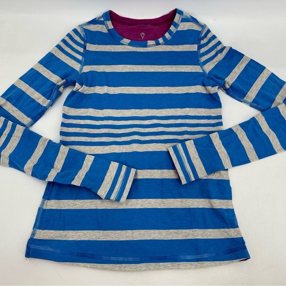 Ivivva by Lululemon Girls Reversible Long Sleeve Top Stripe Athletic Shirt
